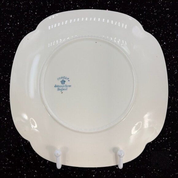 JOHNSON BROTHERS England Pareek Plates Floral Center Set 7 Square Ceramic 7.5"W - Picture 4 of 11